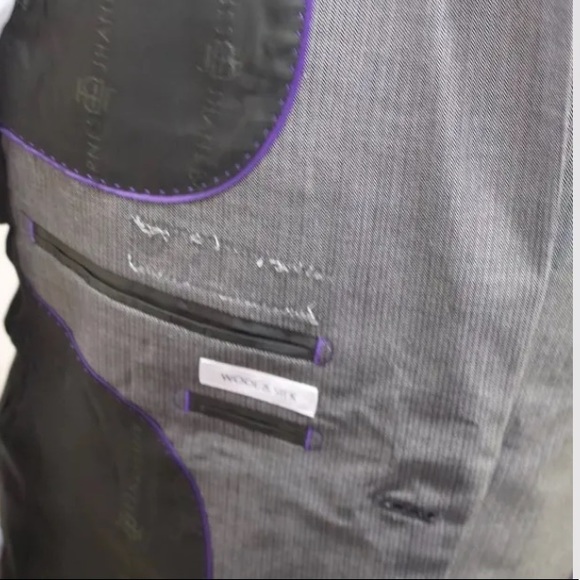 NWOT Jhane Barnes Men Blazer Wool Silk Gray Fitted 36R Lined 2 Buttons Sports - Picture 3 of 12
